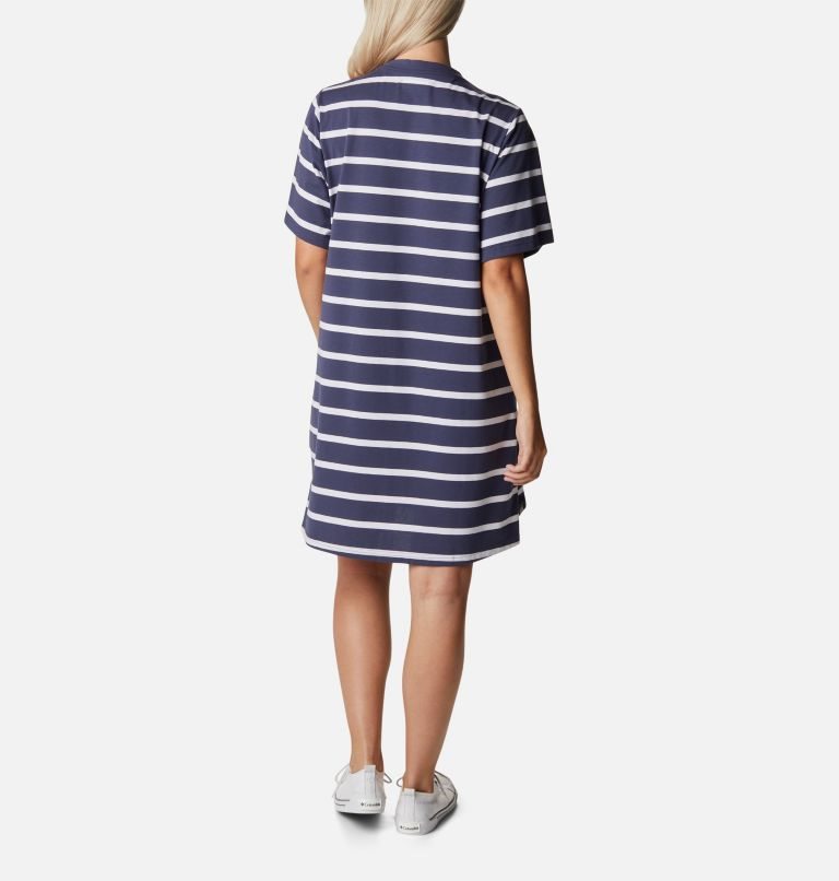 Women's Columbia Sun Trek T-Shirt Dress Stripe | CA-H60A3