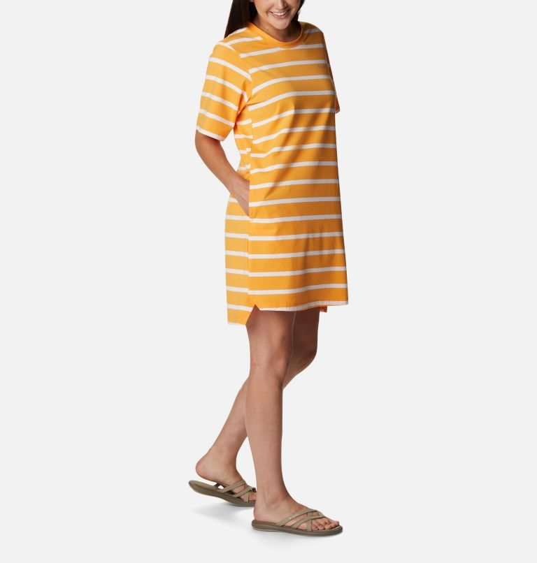 Women's Columbia Sun Trek T-Shirt Dress Stripe | CA-K4508