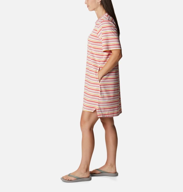 Women's Columbia Sun Trek T-Shirt Dress Stripe | CA-LC346