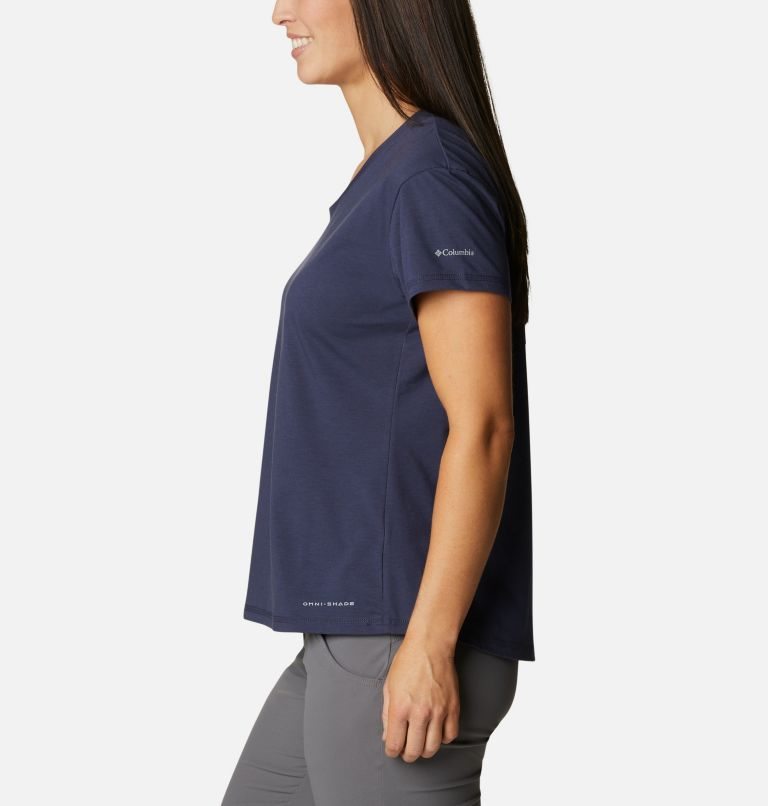 Women's Columbia Sun Trek T Shirts Navy | CA-P345C