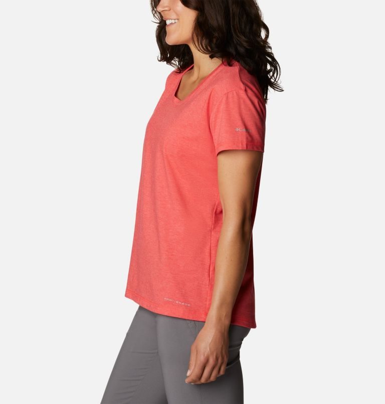 Women's Columbia Sun Trek T Shirts Red | CA-FA4L6