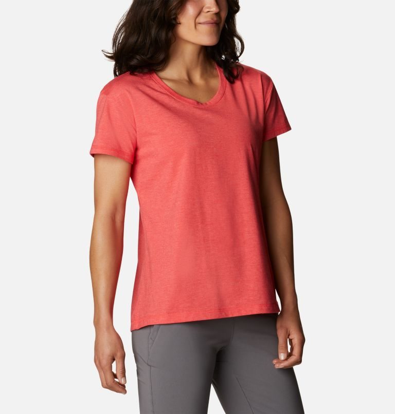 Women's Columbia Sun Trek T Shirts Red | CA-FA4L6