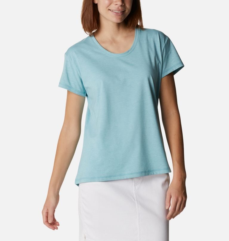 Women's Columbia Sun Trek T Shirts Turquoise | CA-Q4A10