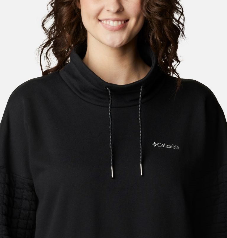 Women's Columbia Sunday Summit Oversized Funnel Sweatshirts Black | CA-RAC60