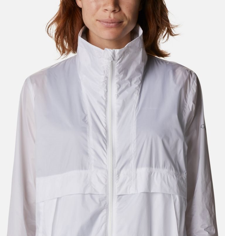 Women's Columbia Sunny City Windbreaker Jackets White | CA-B0A6L