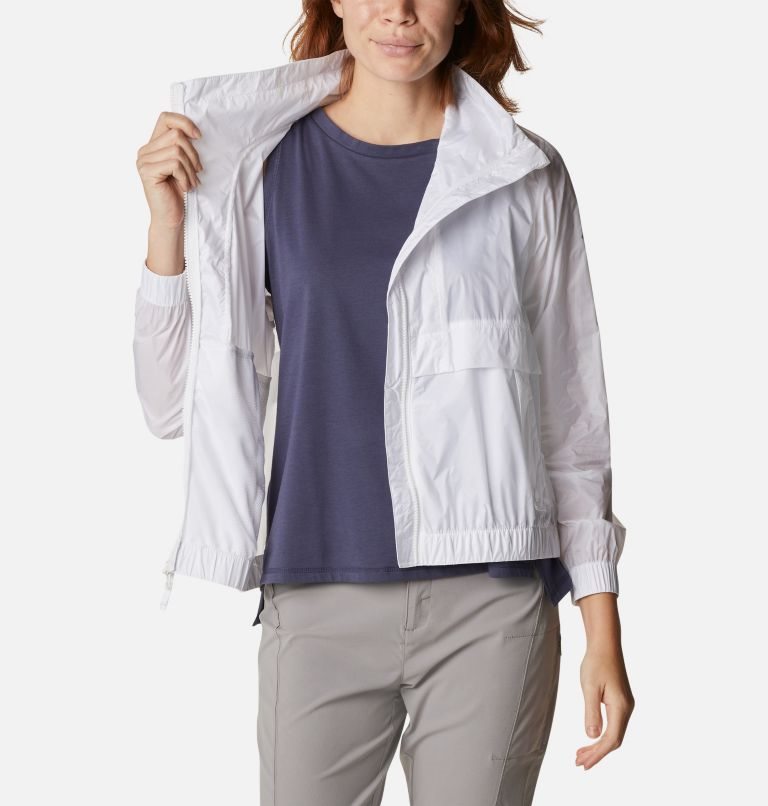 Women's Columbia Sunny City Windbreaker Jackets White | CA-B0A6L