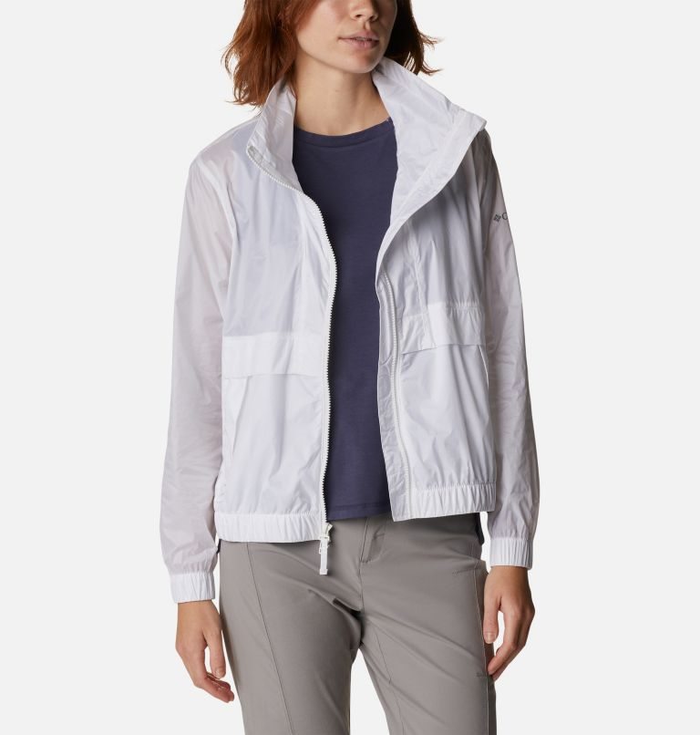 Women's Columbia Sunny City Windbreaker Jackets White | CA-B0A6L