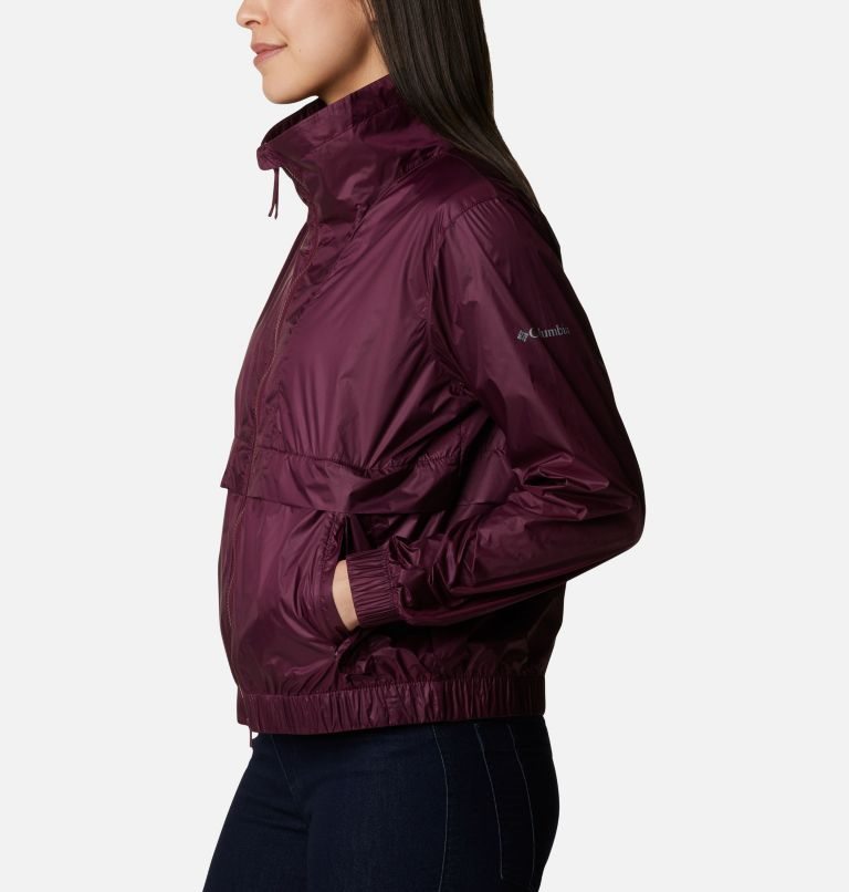 Women's Columbia Sunny City Windbreaker Jackets Burgundy | CA-Q385C