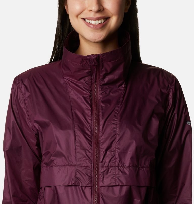 Women's Columbia Sunny City Windbreaker Jackets Burgundy | CA-Q385C