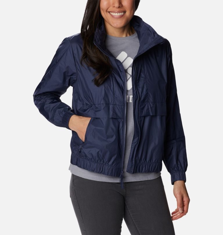 Women's Columbia Sunny City Windbreaker Jackets Navy | CA-Y0A58