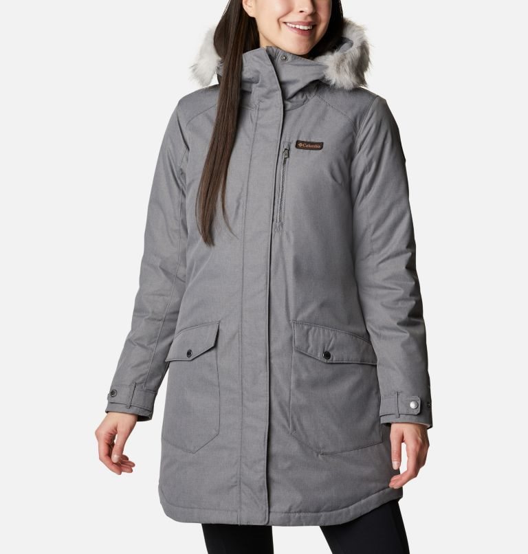 Women\'s Columbia Suttle Mountain Long Insulated Jackets Grey | CA-V843L