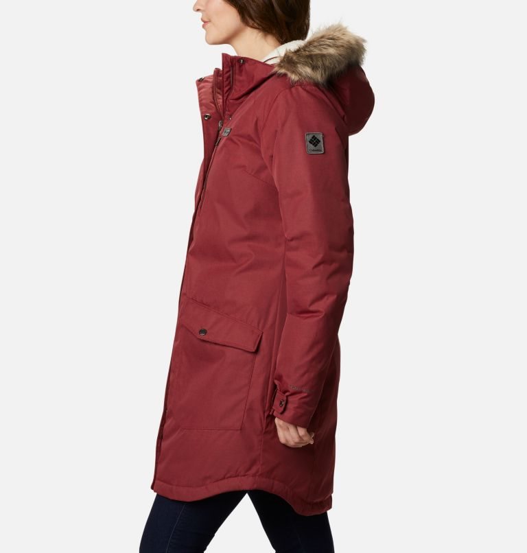 Women's Columbia Suttle Mountain Long Insulated Jackets Red | CA-VA053