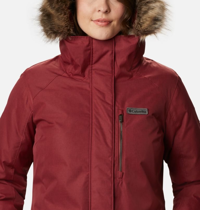 Women's Columbia Suttle Mountain Long Insulated Jackets Red | CA-VA053