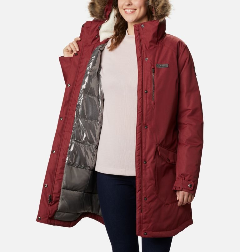 Women's Columbia Suttle Mountain Long Insulated Jackets Red | CA-VA053