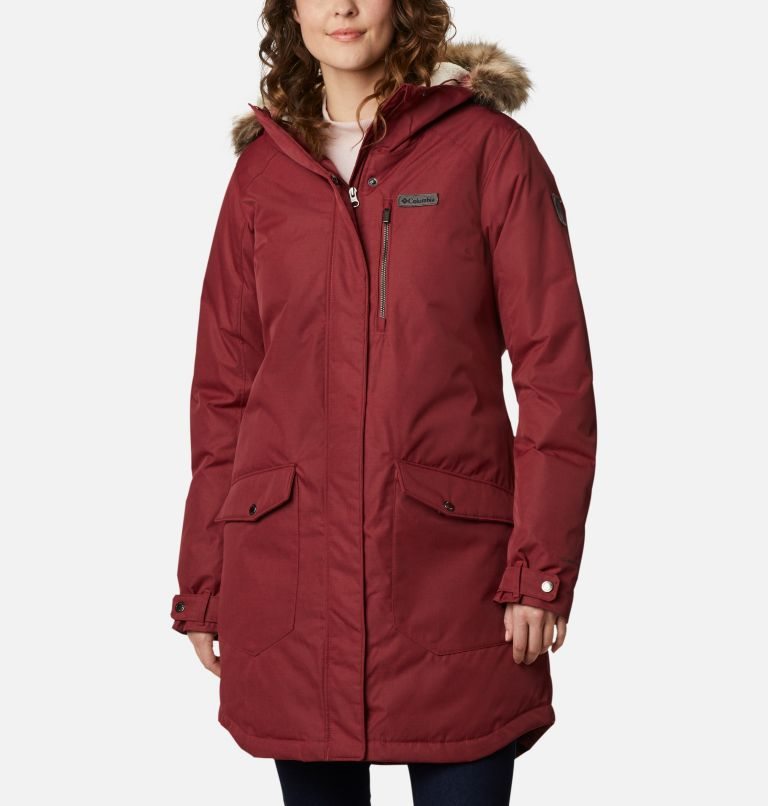 Women\'s Columbia Suttle Mountain Long Insulated Jackets Red | CA-VA053