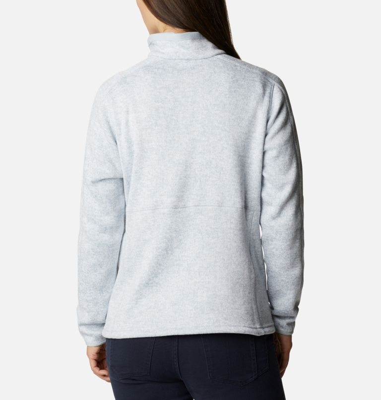 Women's Columbia Sweater Weather Full Zip Fleece Jackets Light Grey | CA-E641L