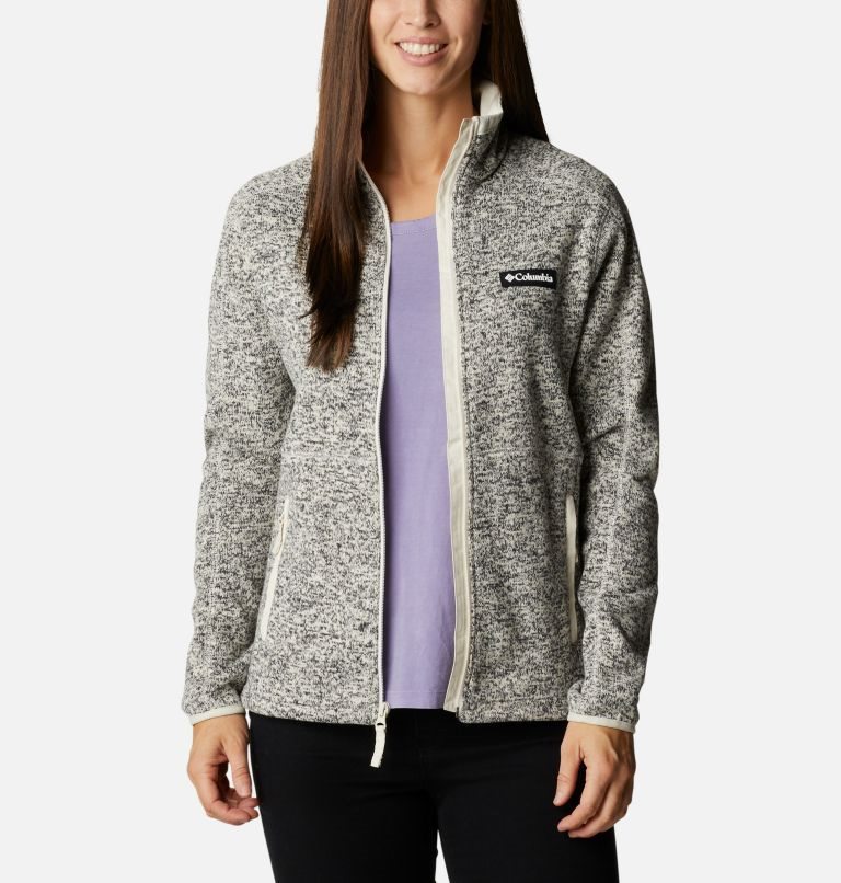 Women\'s Columbia Sweater Weather Full Zip Fleece Jackets Grey | CA-ZL5AC