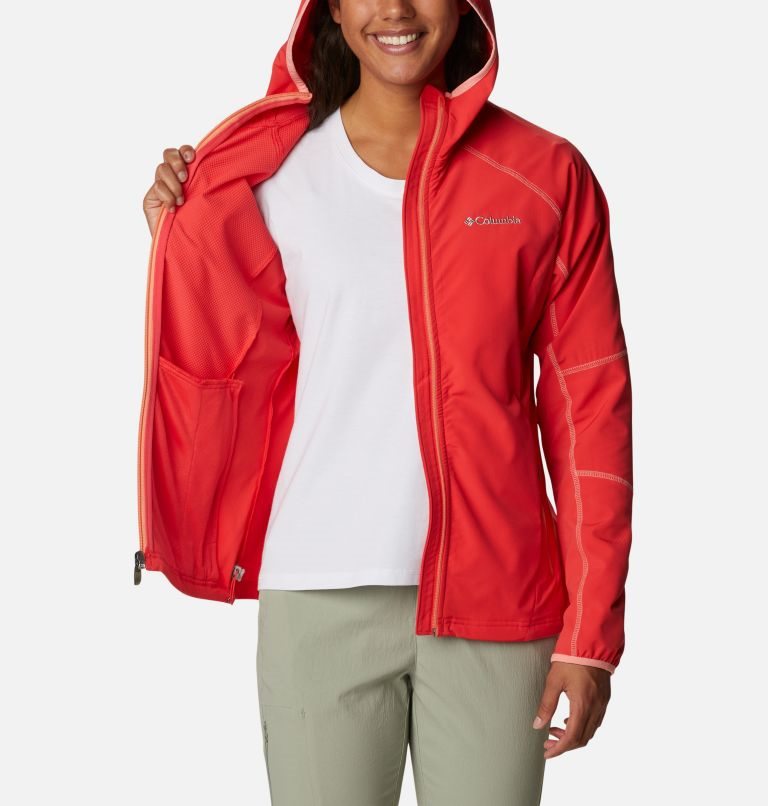 Women's Columbia Sweet As Hooded Shell Jackets Red | CA-AC408