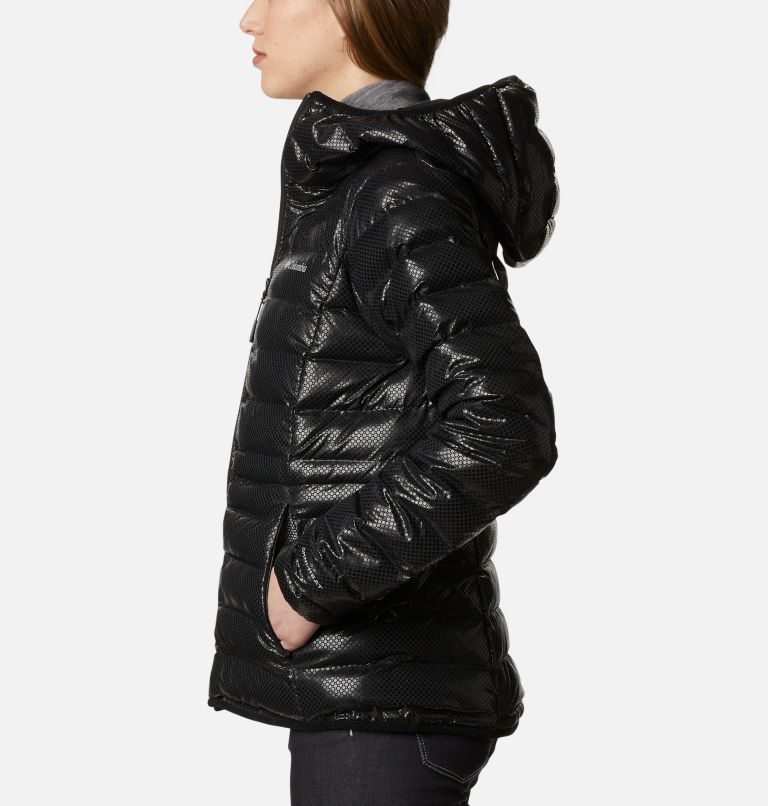 Women's Columbia Three Forks Black Dot Down Jackets Black | CA-K6014