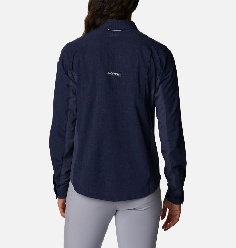 Women's Columbia Titan Pass Irico Long Sleeve Shirts Navy | CA-T850A