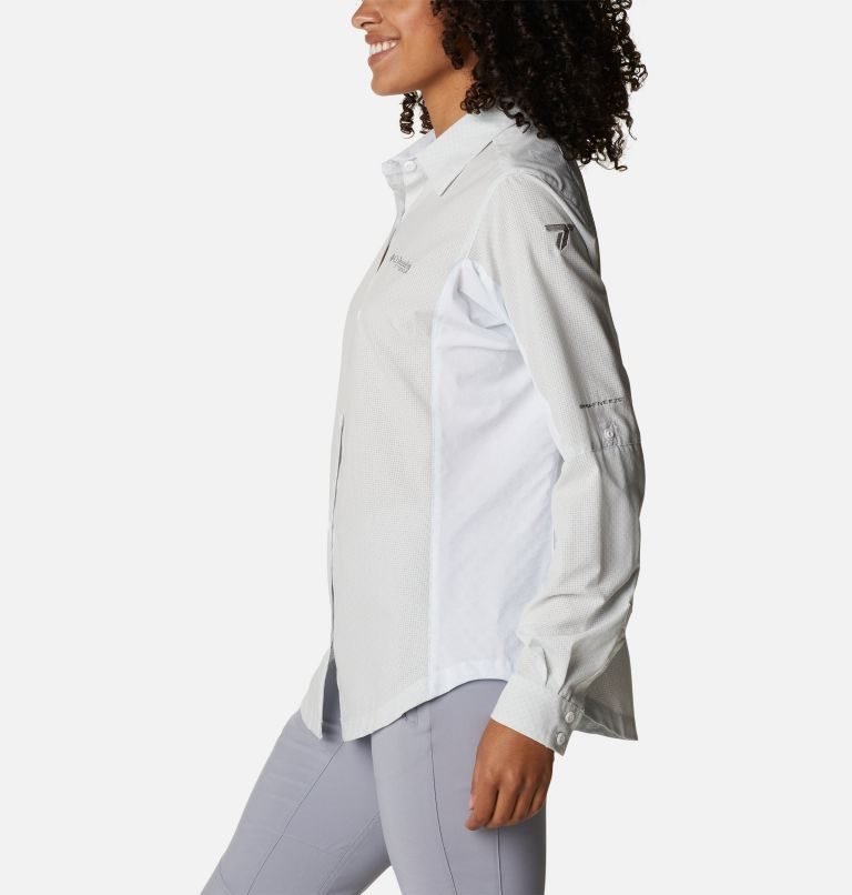 Women's Columbia Titan Pass Irico Long Sleeve Shirts White | CA-V413C