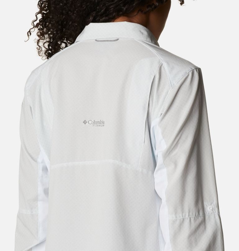 Women's Columbia Titan Pass Irico Long Sleeve Shirts White | CA-V413C