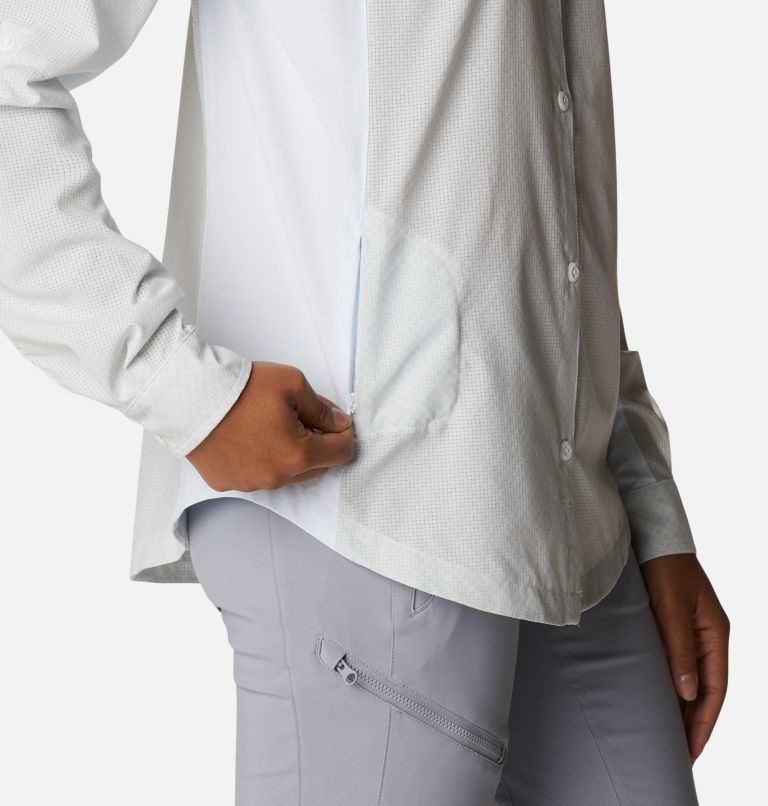 Women's Columbia Titan Pass Irico Long Sleeve Shirts White | CA-V413C