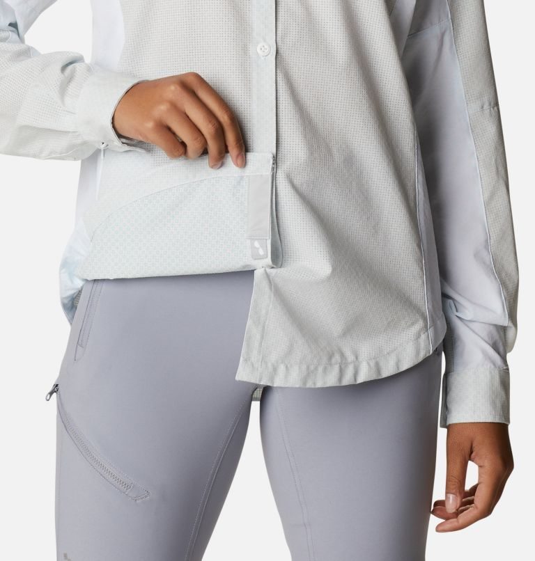 Women's Columbia Titan Pass Irico Long Sleeve Shirts White | CA-V413C