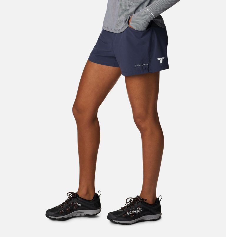 Women's Columbia Titan Pass Lightweight 2.0 Shorts Navy | CA-V3LA6