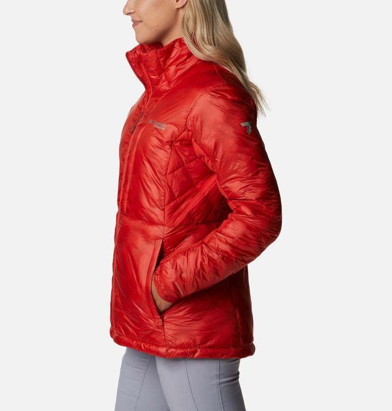 Women's Columbia Titan Pass Omni-Heat Infinity Double Wall Hybrid Insulated Jackets Red | CA-C3015