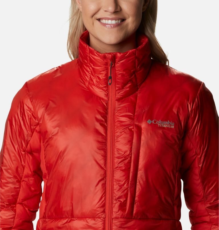 Women's Columbia Titan Pass Omni-Heat Infinity Double Wall Hybrid Insulated Jackets Red | CA-C3015