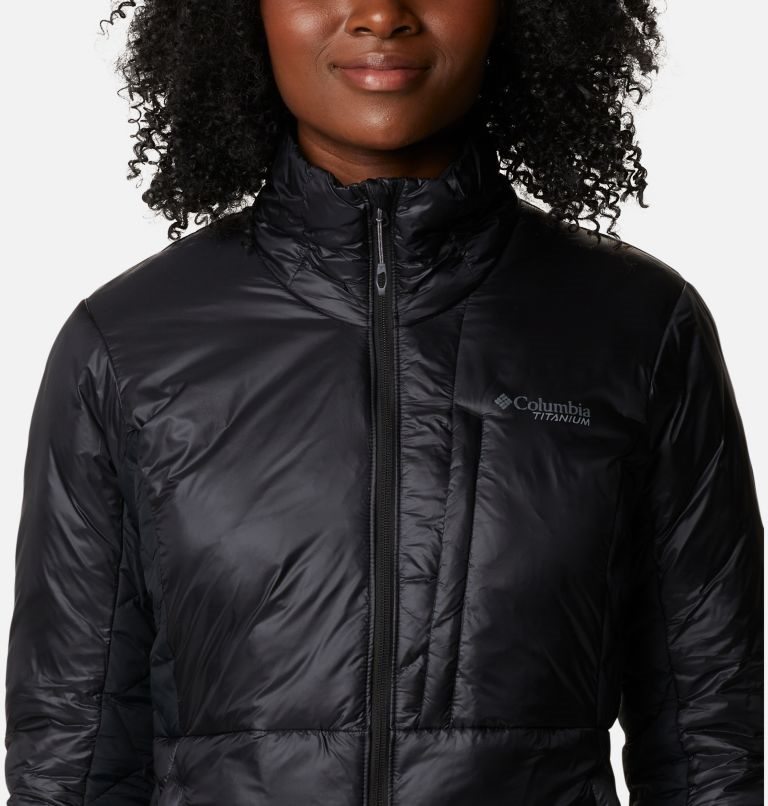 Women's Columbia Titan Pass Omni-Heat Infinity Double Wall Hybrid Insulated Jackets Black | CA-O86LA