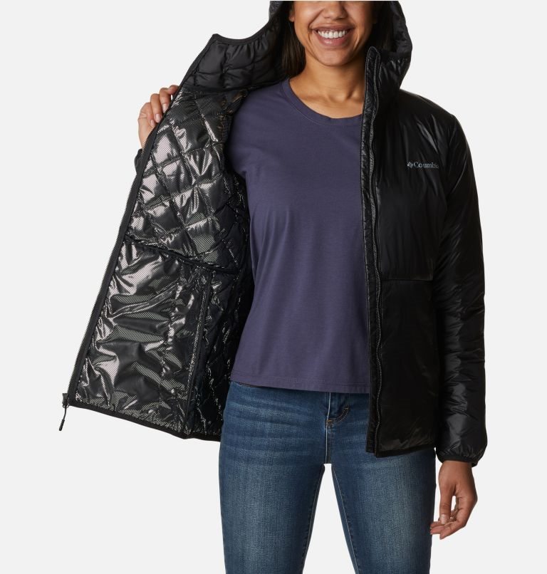 Women's Columbia Trail Shaker Double Wall Hooded Jackets Black | CA-YL4A1