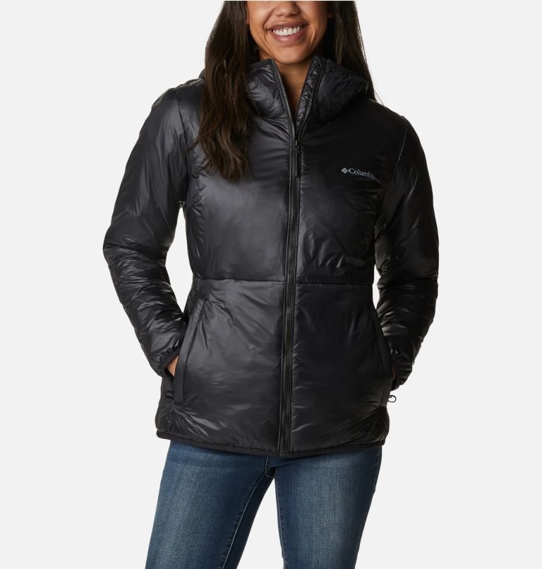 Women\'s Columbia Trail Shaker Double Wall Hooded Jackets Black | CA-YL4A1