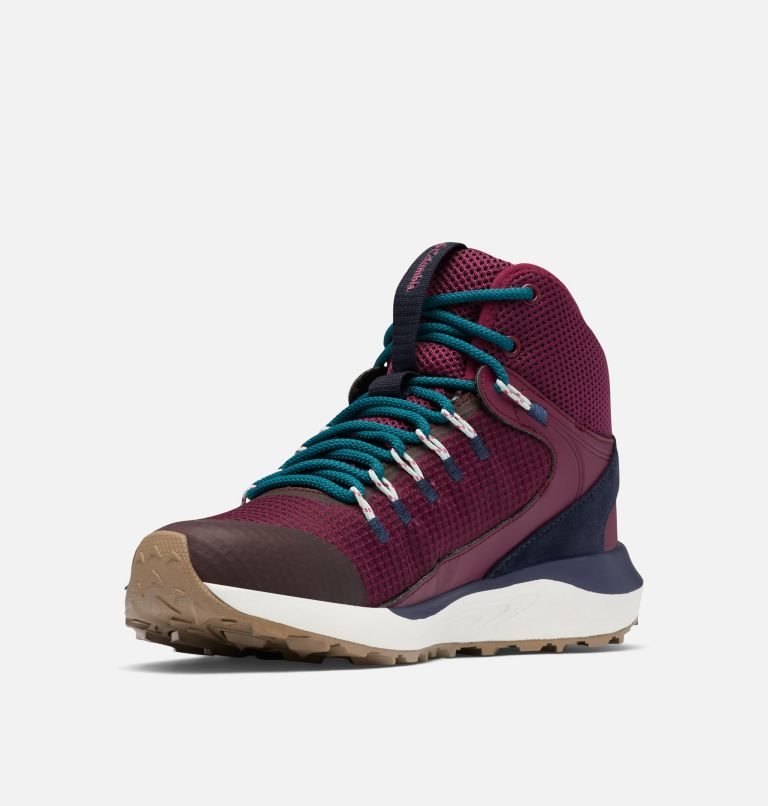 Women's Columbia Trailstorm Mid Waterproof Hiking Shoes Maroon | CA-V5063