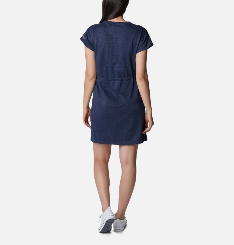 Women's Columbia Trek French Terry Dress Navy | CA-IA1C0