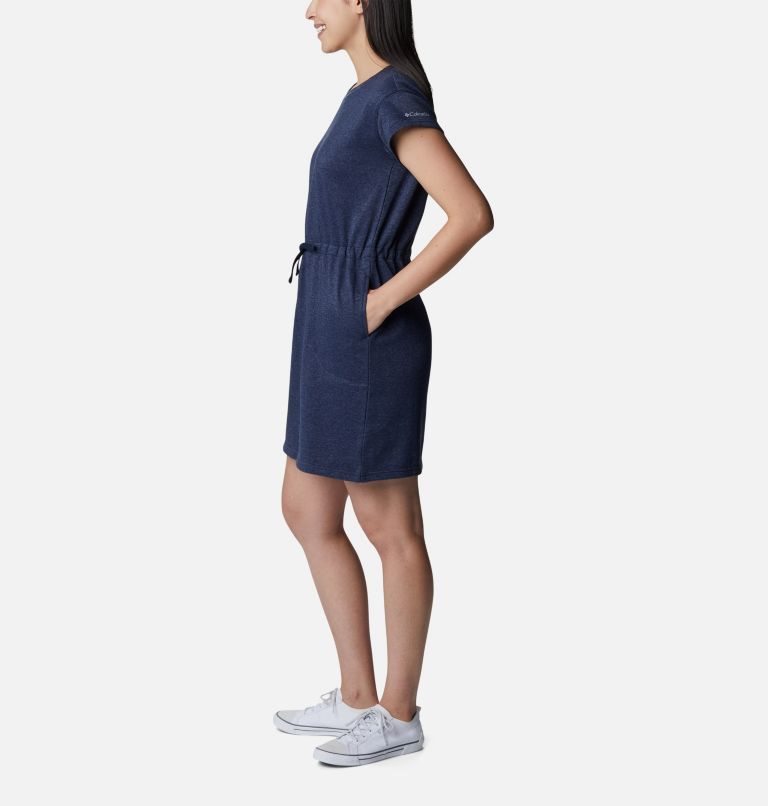 Women's Columbia Trek French Terry Dress Navy | CA-IA1C0