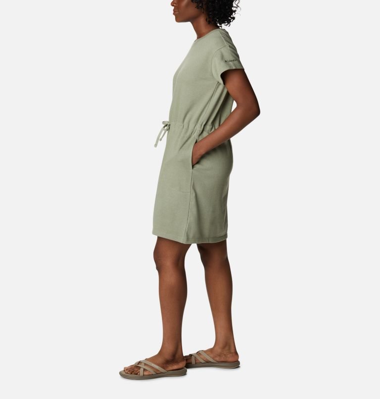 Women's Columbia Trek French Terry Dress Olive | CA-RL534