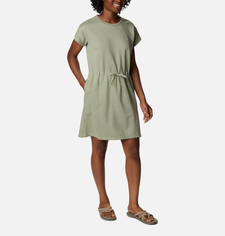 Women's Columbia Trek French Terry Dress Olive | CA-RL534