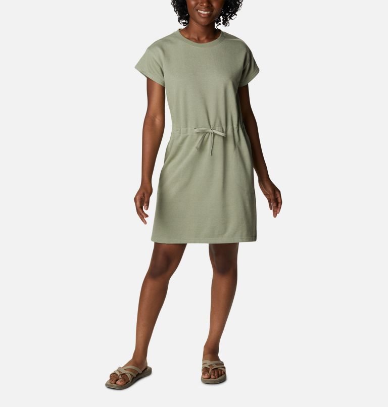 Women\'s Columbia Trek French Terry Dress Olive | CA-RL534