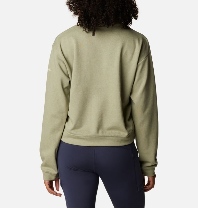 Women's Columbia Trek French Terry Half Zip Sweatshirts Olive | CA-R5063