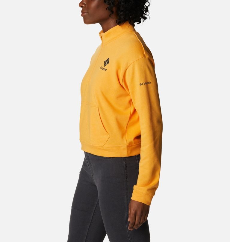 Women's Columbia Trek French Terry Half Zip Sweatshirts Mango | CA-U145C