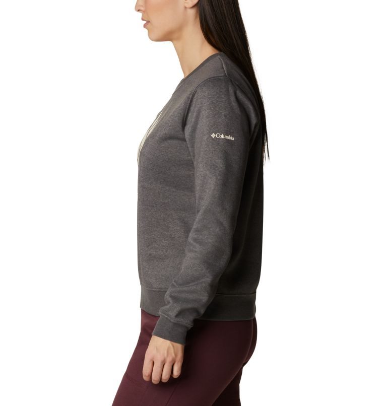 Women's Columbia Trek Graphic Crew Sweatshirts Dark Grey | CA-Q1C83