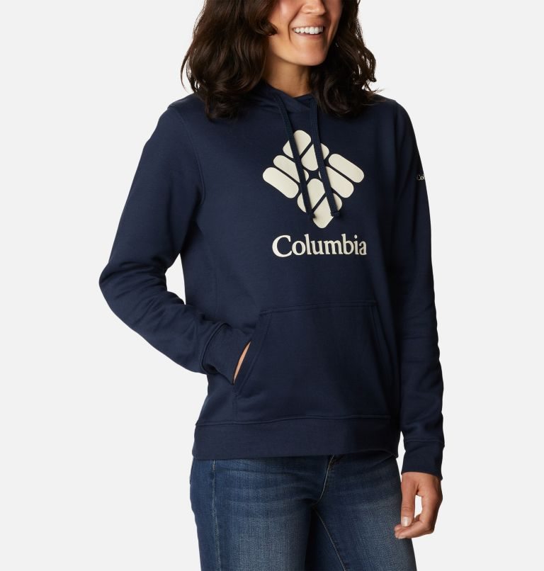 Women's Columbia Trek Graphic Hoodie Navy | CA-YL1C0