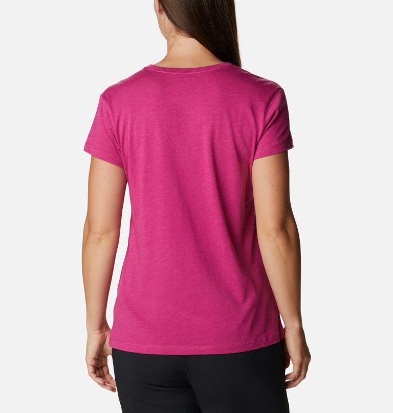 Women's Columbia Trek Short Sleeve Graphic T Shirts Fuchsia | CA-H458L