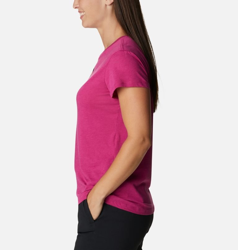 Women's Columbia Trek Short Sleeve Graphic T Shirts Fuchsia | CA-H458L