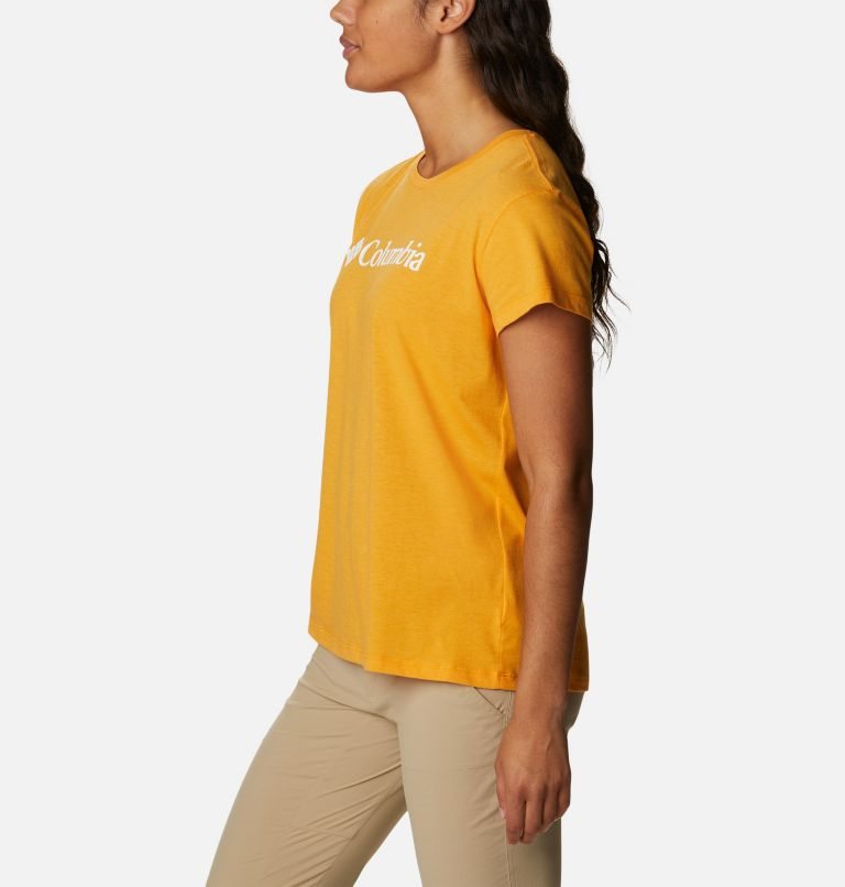 Women's Columbia Trek Short Sleeve Graphic T Shirts Mango | CA-JC364