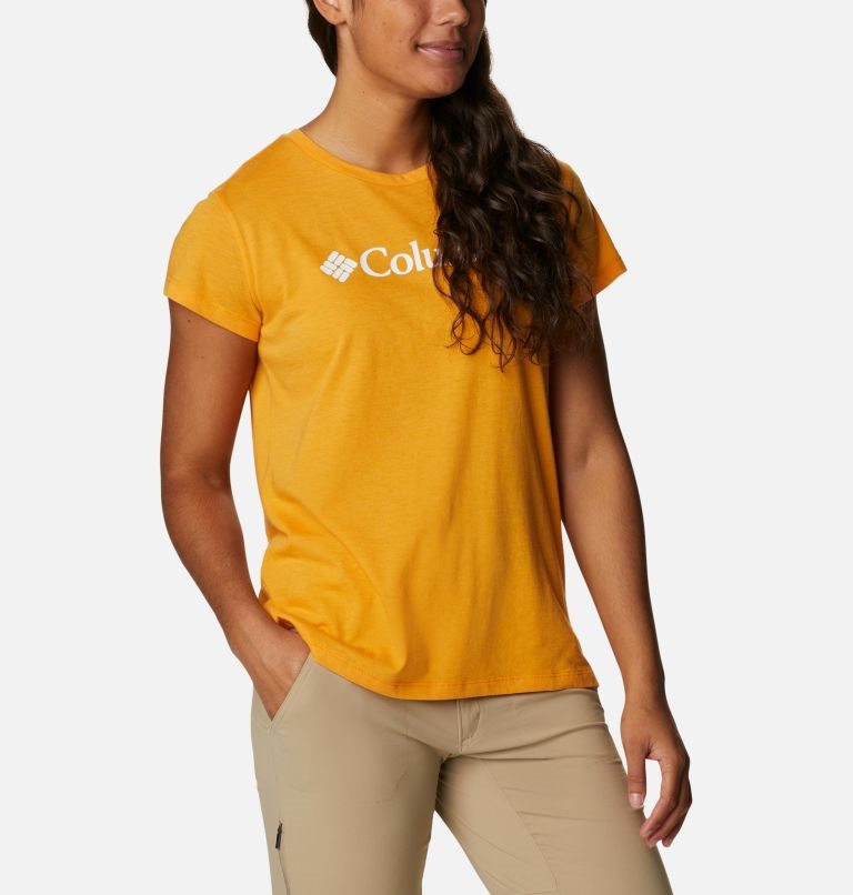 Women's Columbia Trek Short Sleeve Graphic T Shirts Mango | CA-JC364