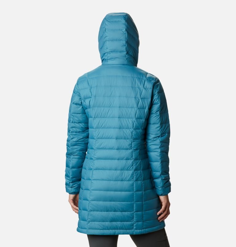 Women's Columbia Voodoo Falls 590 TurboDown Mid Jackets Turquoise | CA-AA81C