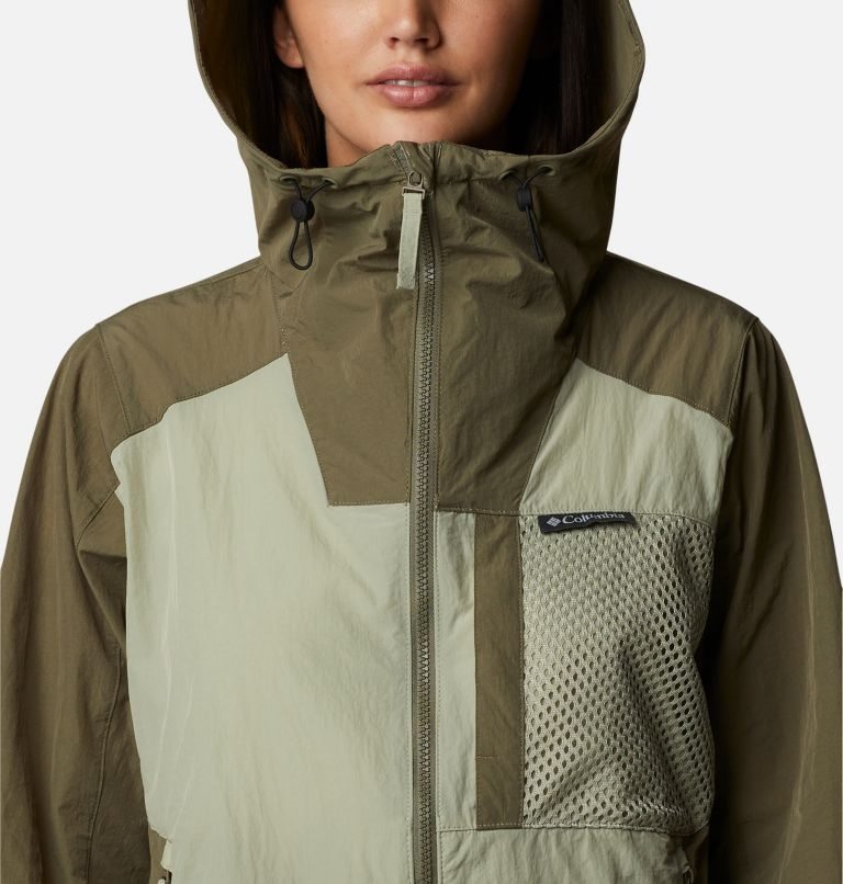 Women's Columbia Wallowa Park Novelty Windbreaker Jackets Olive | CA-C6058